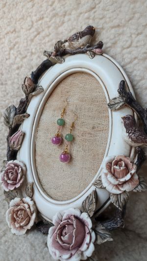 Обеци стъклени перли